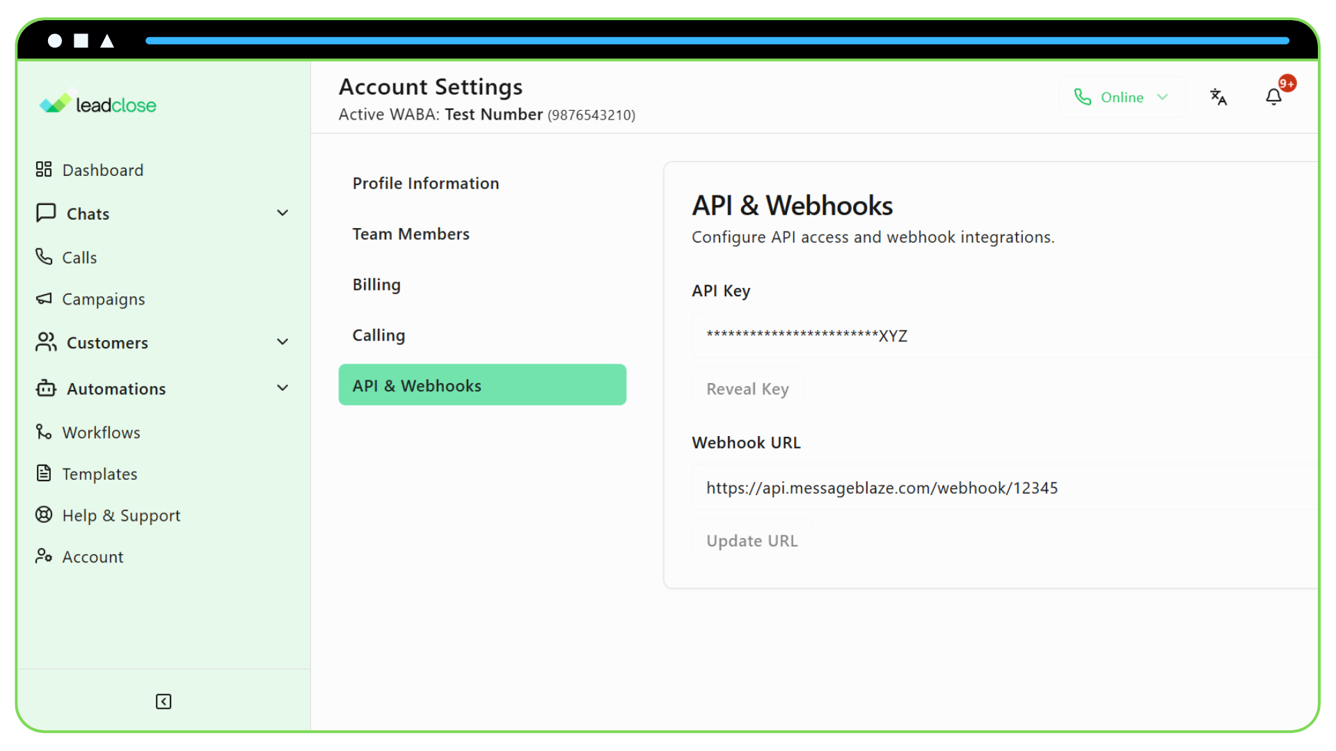 Developer API & Webhooks Screenshot of the future API & Webhooks settings page.